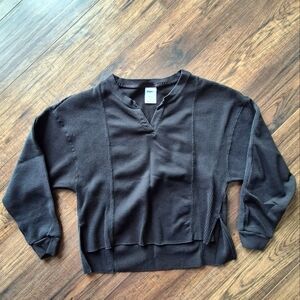 Nike Yoga Dri-Fit Long Sleeve Shirt waffle thermal Oversize Sweatshirt Sweater S